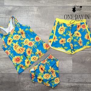 CharmLeaks Girl's Floral 3 Piece Tankini Swimsuit Size 11Y